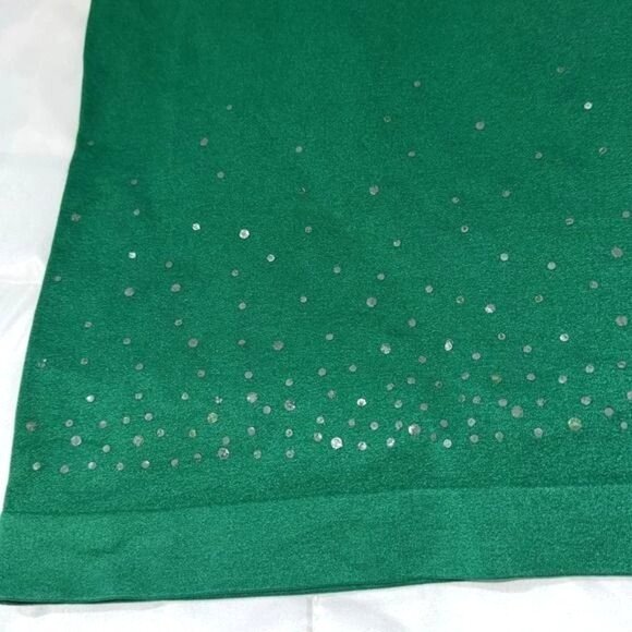 Green Skinny Tees Plus Size Tank Top With Sequin Accents - Picture 4 of 8